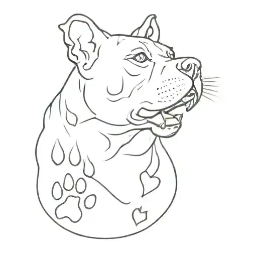 Cat Pit Bull Paw Prints