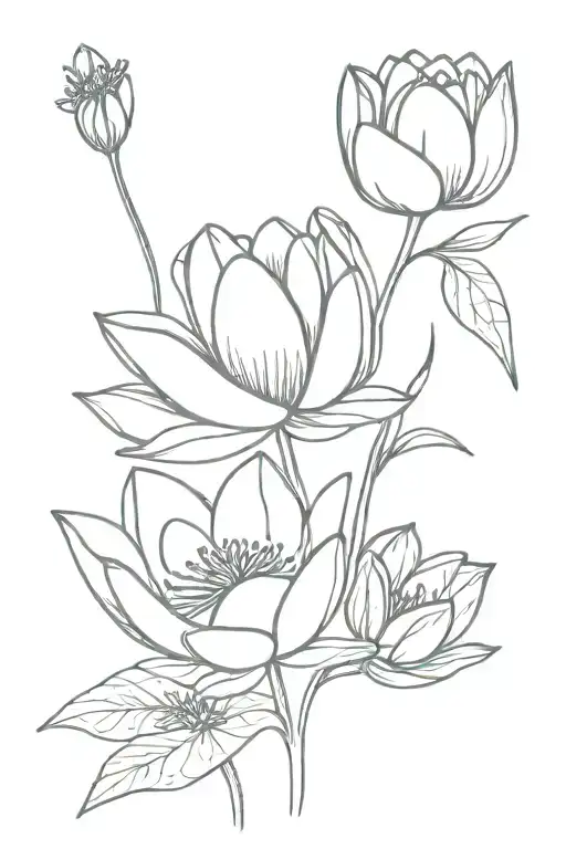 Water Lily And Sweet Pea