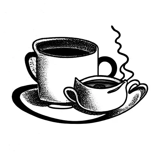 Moon With A Hot Tea Cup And Honey On The Spoon