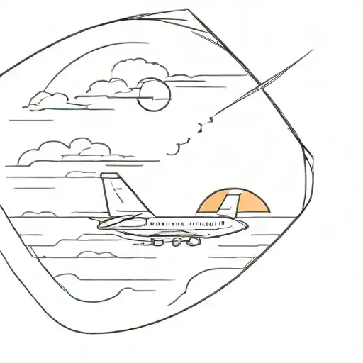 Plane Window And Sunset