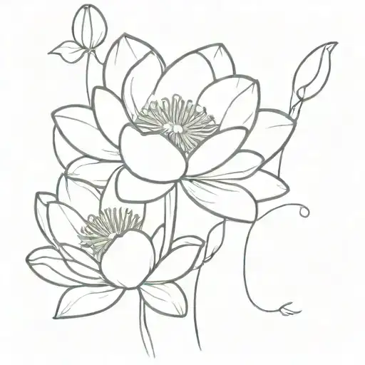 Water Lily And Sweet Pea