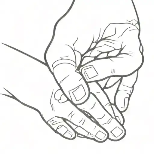 Human Hand Holding Dog Hand