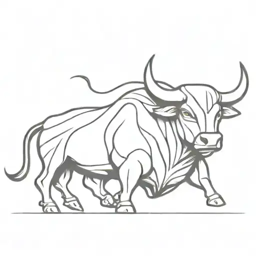 An Abstract Tattoo Of A Luxury Car Morphing Into A Stock Market Bull Symbol