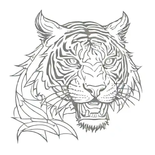 Half Tiger Half Dragon Face