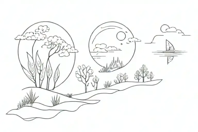 Nature Day And Night Scene