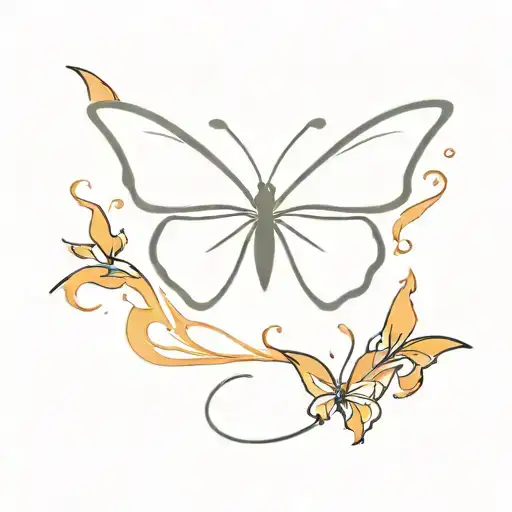 Butterfly With Fire Flames