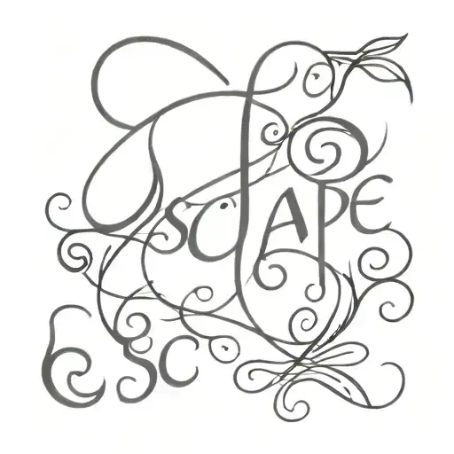 The Word Escape In Swirly Smokey Font