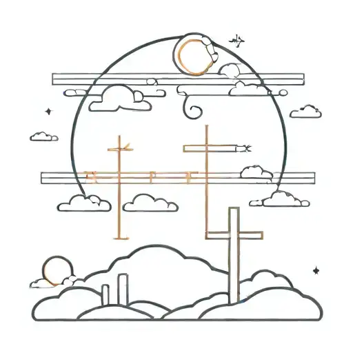 The Sun Clouds And Three Crosses