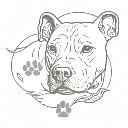 Pit Bull And Paw Print