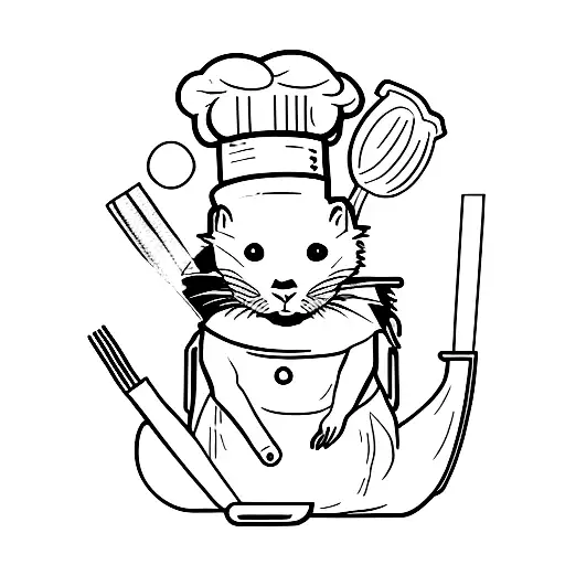 Manga-inspired Cooking Utensils With A Ferret Chef