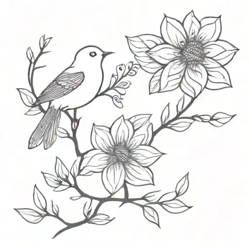 Love Flower Birds