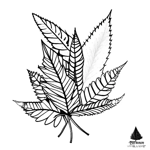 Leaves And Plants From An European Forest Growing Together From A Point