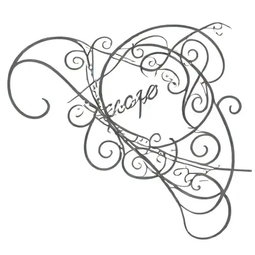 The Word Escape In Swirly Line Font