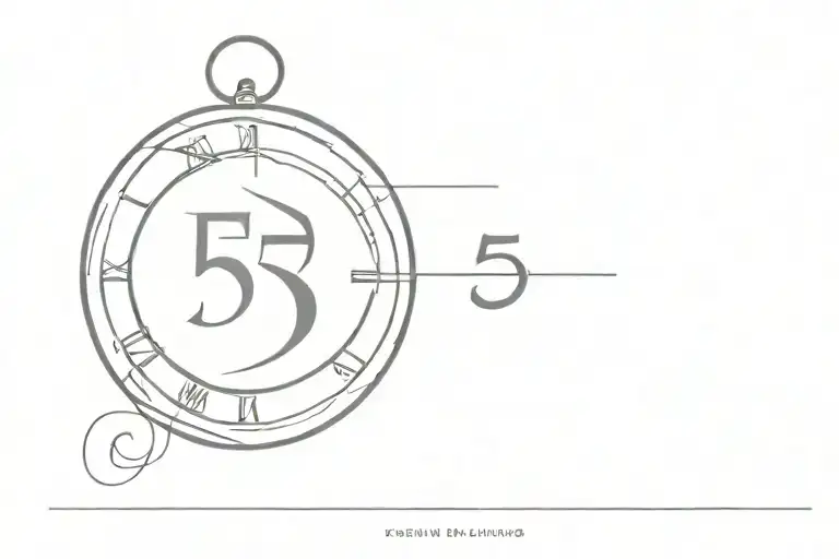 5 Number With Clock In The Center