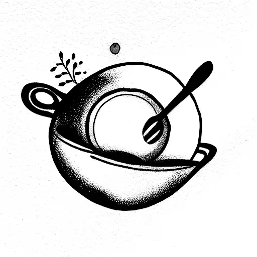 Moon With A Tea Cup And Honey On The Spoon
