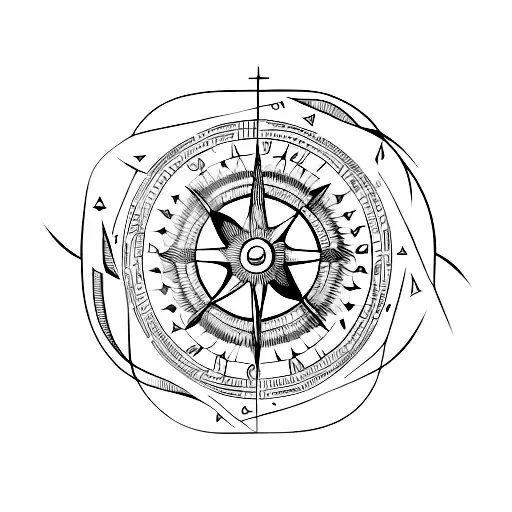 Vegisvir Viking Compass Line Work