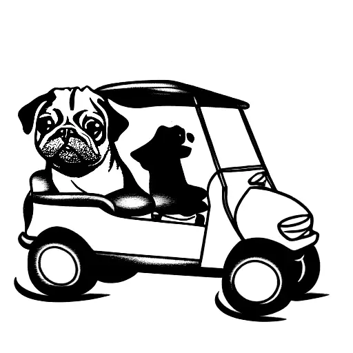 Golf Cart With Pug