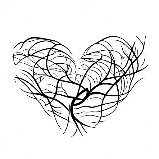 A Heart Made Out Of Tree Twigs