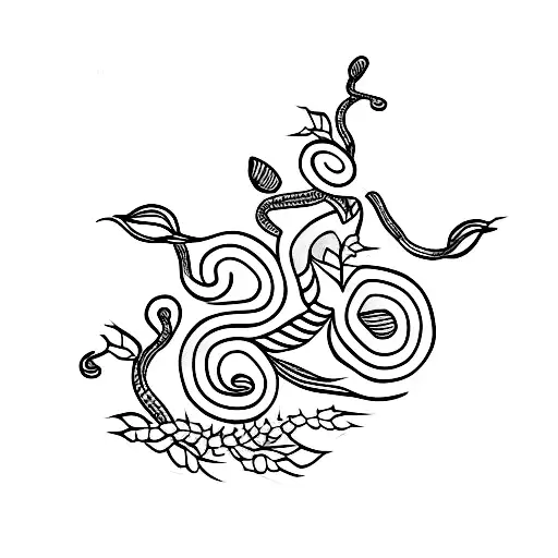 Vine Growing Out Of A Snake