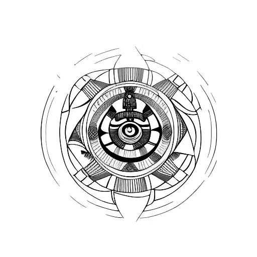 Vegisvir Viking Compass Egyptian Eye In The Center