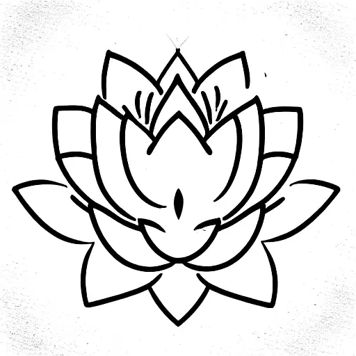 Lotus Flower With Symbols Pattern Inside