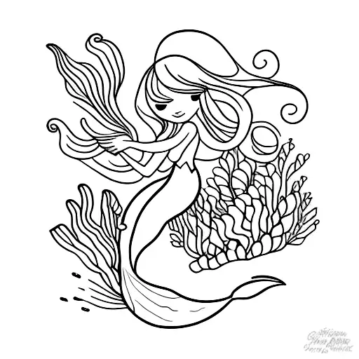 Mermaid With Flowers
