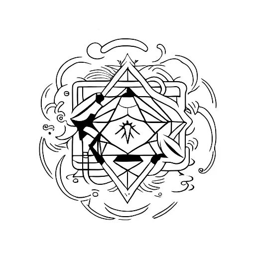 A Minimalist Tattoo Featuring Riri's Occupation Symbol Or Tool