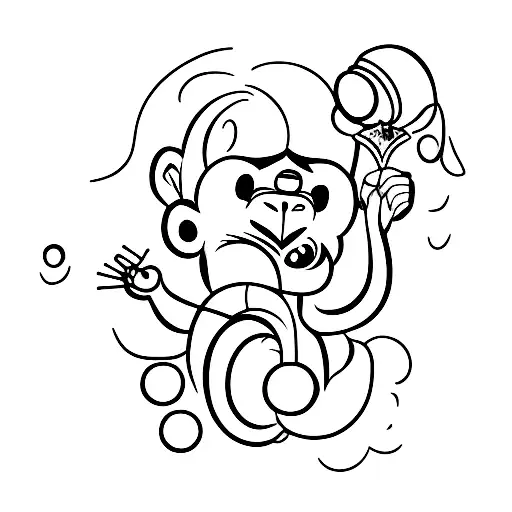 A Playful Image Of A Monkey Juggling Bananas