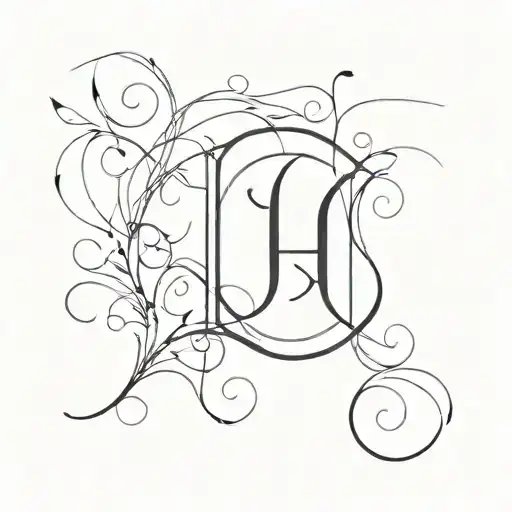 Incorporate The Initials 'He' Into A Minimalist Lettering Tattoo Design