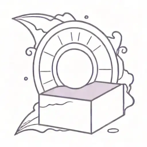 A Purple Rectangle Tissue Box With A Sun At Dawn Behind It