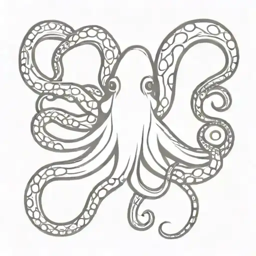 Single Line Art Octopus