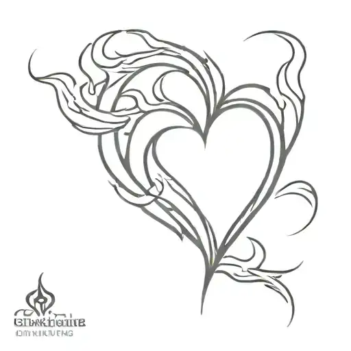 Heart With Fire Flames