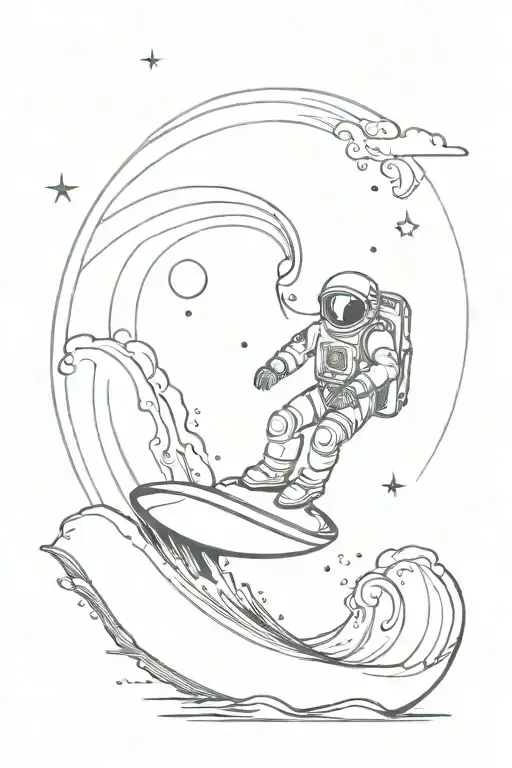 Ocean Astronaut Surfing Space