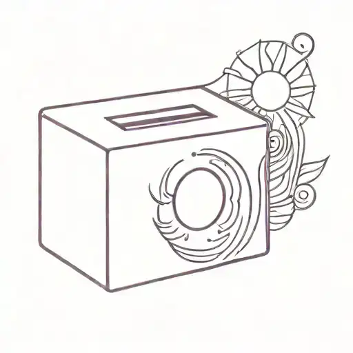 A Purple Rectangle Tissue Box With A Sun At Dawn Behind It