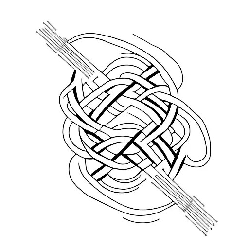 A Minimalist Tattoo Of A Fiberoptic Cable Intertwined With The Word 'Connection'