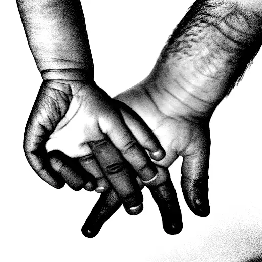 Dads Hand Holding Kids Hand That Is Minimalistic My Dad Lived From 1952-2018