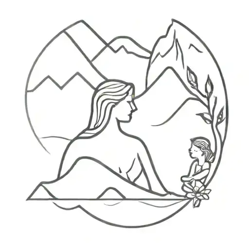 Mountains Mother Daughter