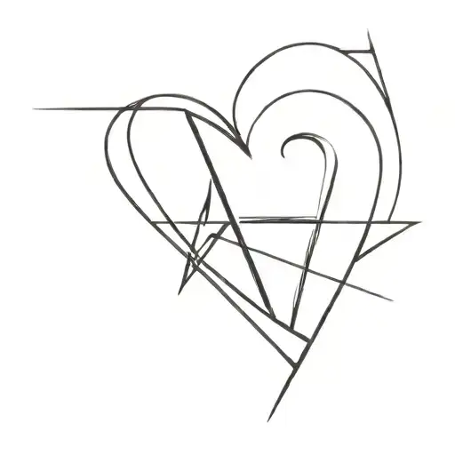 The Letter A With Broken Heart