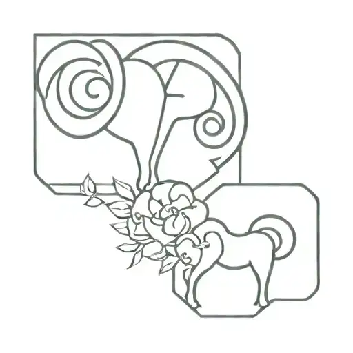 Aries Symbol Sign With Flowers Which Represent Aries Zodiac Sign