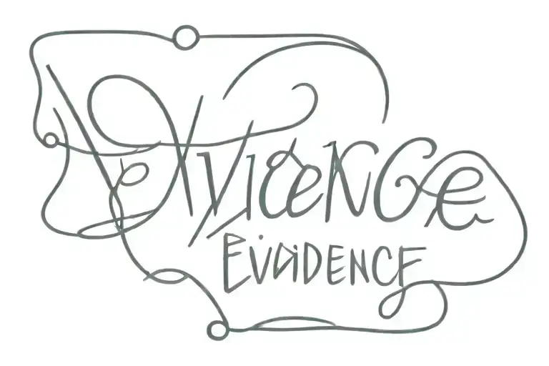 Word 'Evidence' With A Heart Shape