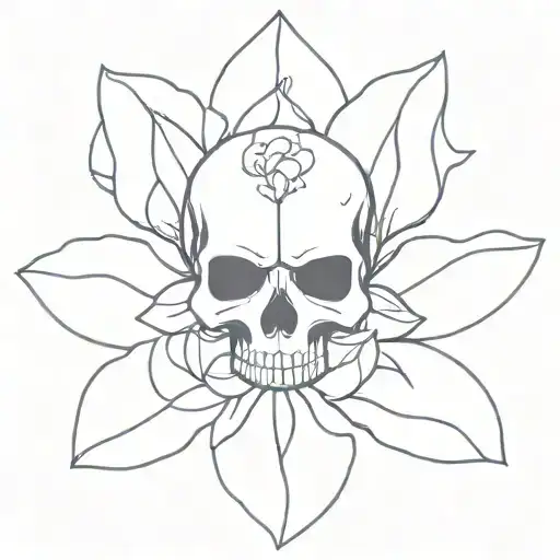 Skull Inside Lys Flower