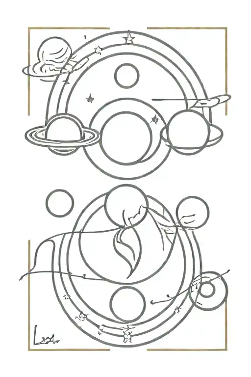 Libra And Capricorn With Saturn And Venus And A Sun And Moon