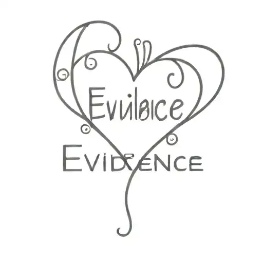 Word 'Evidence' With A Heart