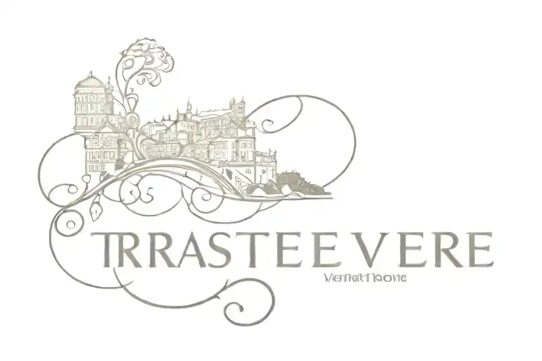The Word Trastevere In A Minimalist But Formal Font