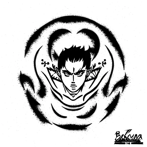 Baki Hanma And Berserk Guts Logo