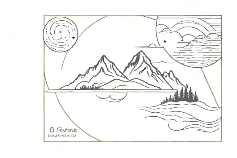 Mountain And Sea With Sunrise