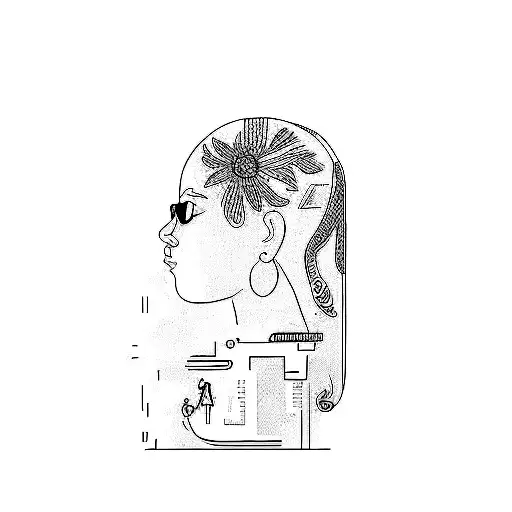 A Woman With A Tattoo On Her Arm And The Sun