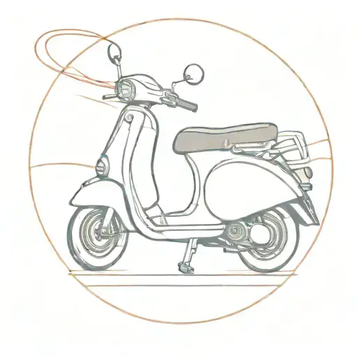 Scooter Front Of Red Sun