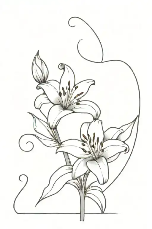 Lily Flowers With Semi Colon