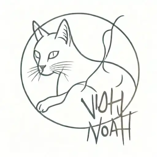 The Name Noah In The Shape Of A Cat